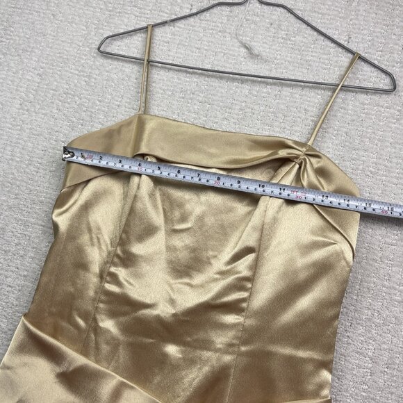 Vintage Aspeed Satin Gold Maxi Dress Women’s Size M Evening Gown Party Formal - Picture 6 of 12